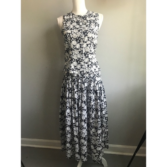 {Vintage} Floral Two Piece Top & Skirt Set - Picture 3 of 8